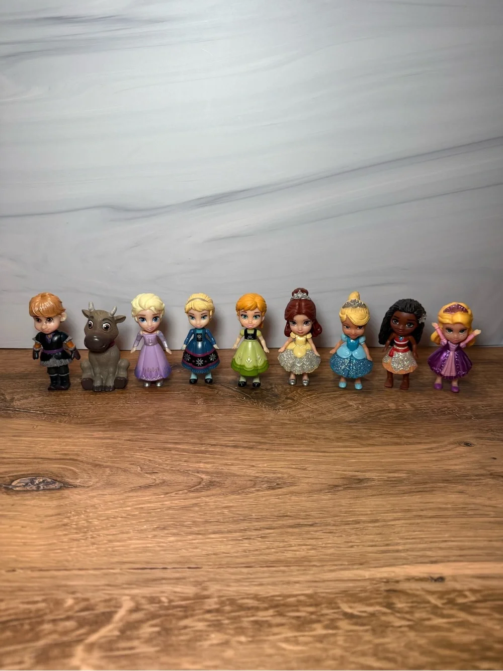 Disney Princess Frozen Mini Toddler Figures 9 Pc Lot Elsa Anna Moana